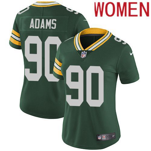 Women Green Bay Packers 90 Montravius Adams Green Nike Vapor Limited NFL Jersey